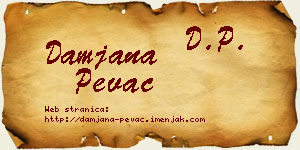 Damjana Pevac vizit kartica